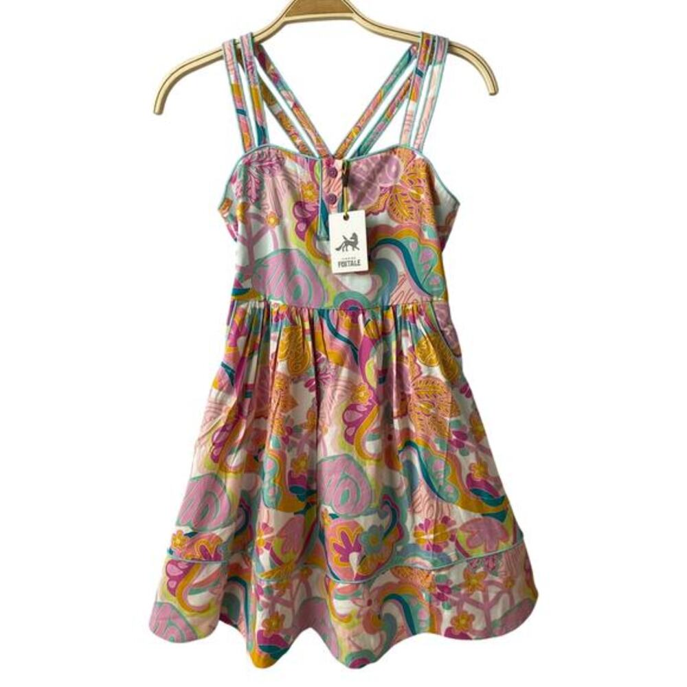 Finding Foxtale Floral Sleeveless Summer Dress Girls 10 Pink Cottagecore Paisley